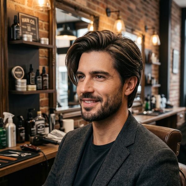 Layered Haircuts For Men With Side Fringe