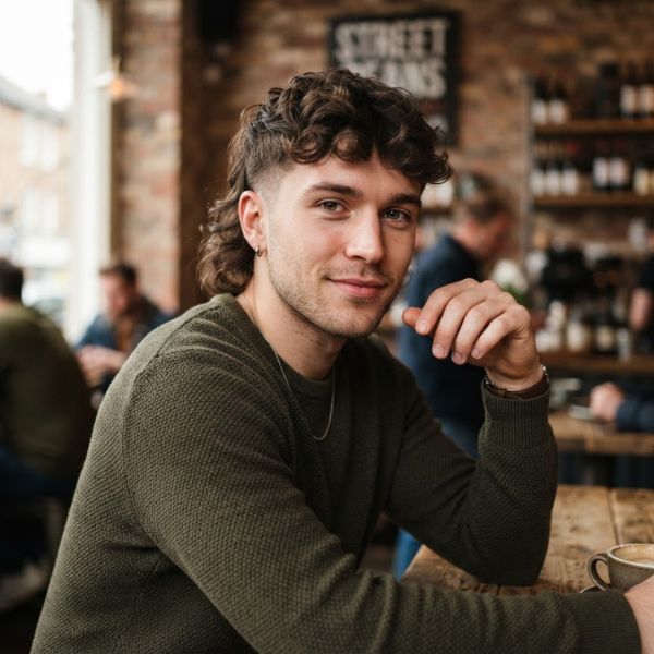 Low Mullet Haircut With Wavy Hair