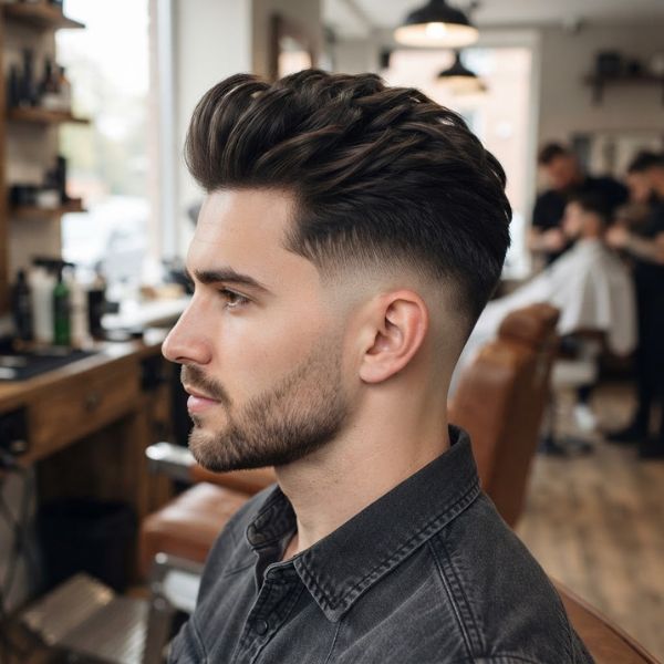 Quiff With Mid Fade