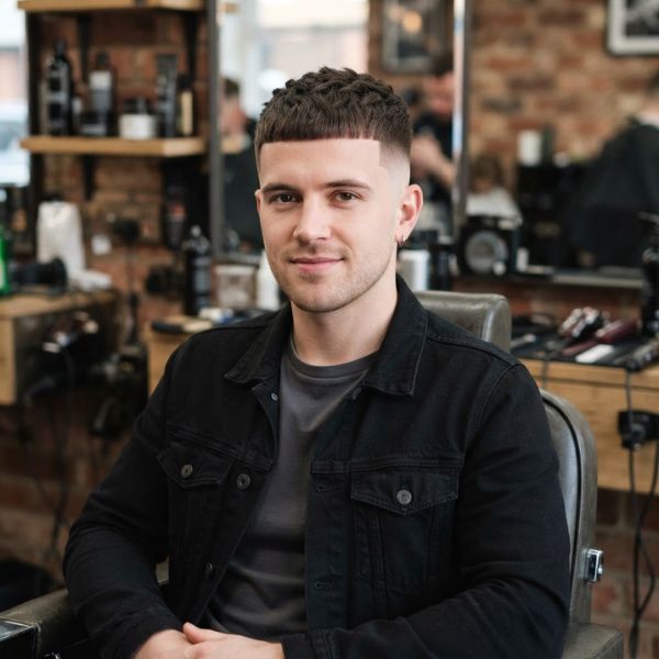 Skin Fade Haircut with Caesar Cut