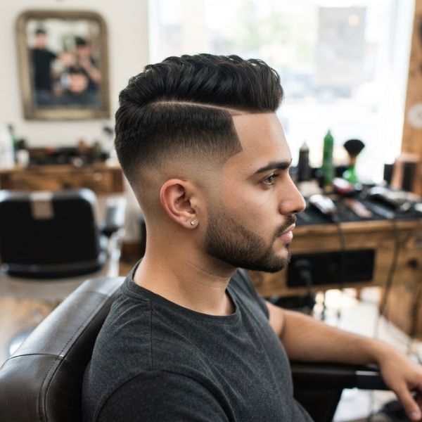 Skin Fade Haircut with Hard Part