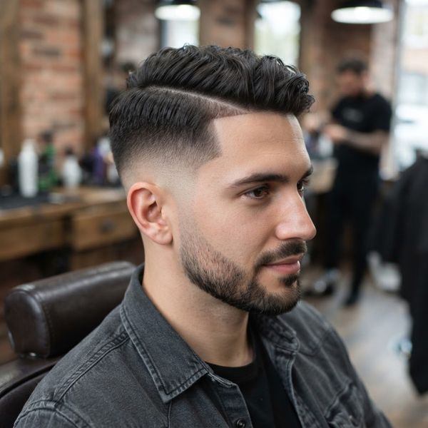 Skin Fade Haircut with Side Part