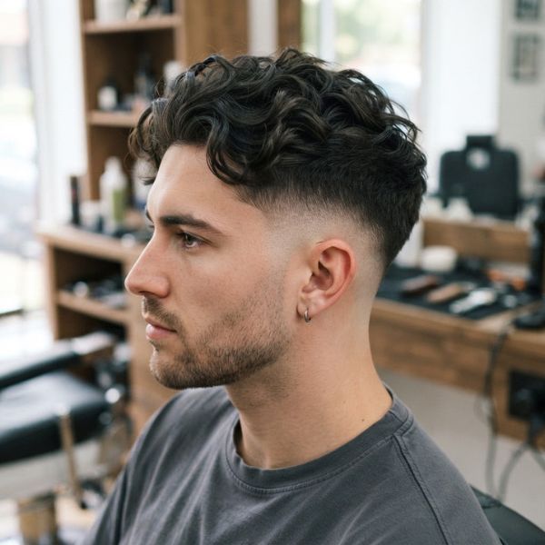 Skin Fade Haircut with Wavy Hair
